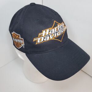 Harley Davidson Wisconsin Logo Black Graphic Adjustable Baseball Hat Cap OSFM